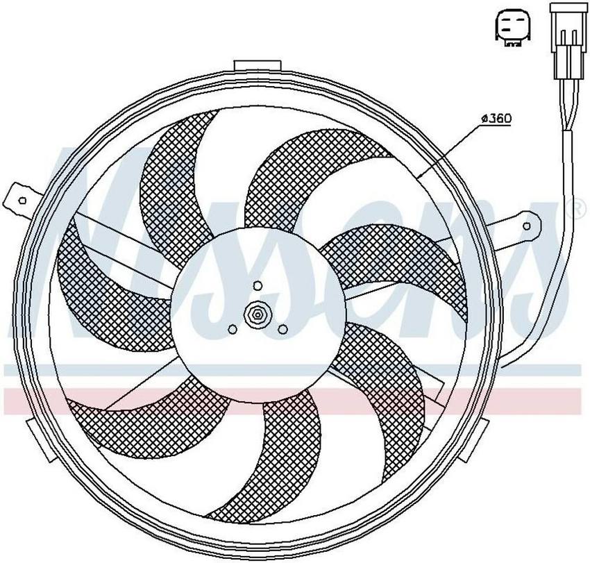 Mini Auxiliary Cooling Fan Assembly 17422752632 - Nissens 85631